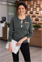 Load image into Gallery viewer, Port Authority® Women’s Easy Care Crewneck Cardigan Sweater