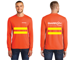 Improving Lives Long Sleeve Tee with Safety Stripes (Orange, Blue) Tall's Available
